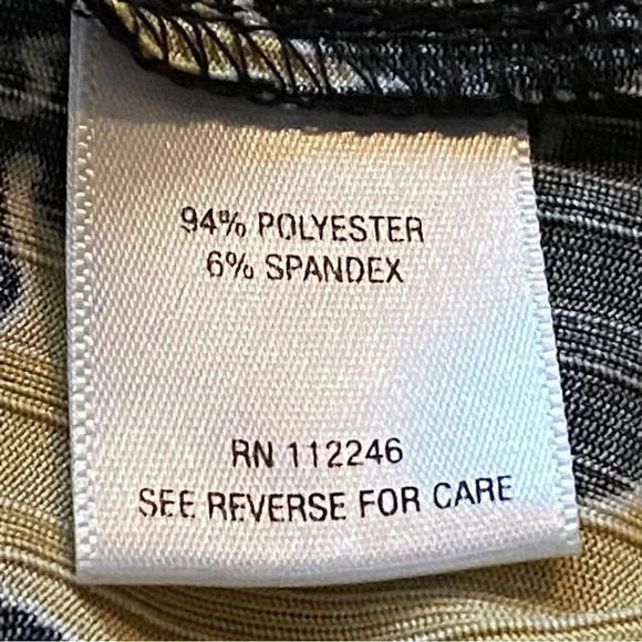 SAMI & Jo S Small Top Shirt Yellow Floral 3/4 Sleeve Square Neck Stretch P21 - Picture 7 of 8